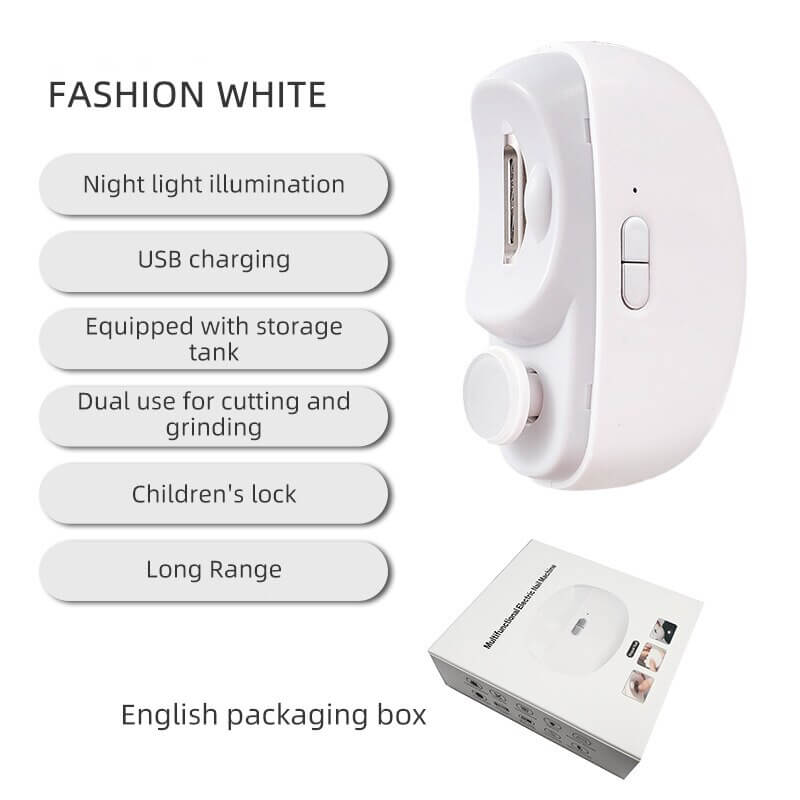 🎉 Neujahrsgeschenk – 50% RABATT!👶3-in-1 Elektrischer Nagelknipser: Schneiden+Schleifen+Polieren + Hilfsleuchte – sicher & tragbar