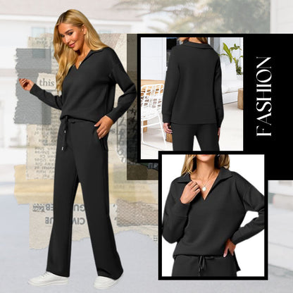 ⏳ 2-teilige Outfits für Damen, lässige Langarm-Trainingsanzüge