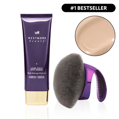 🌞Frühlingserwachen: 50% Rabatt!✨Body Coverage Perfector + Extra großer Pufferpinsel | 12h wasserfest | Kaschiert Tattoos/Narben | Perfekt für Fotos!