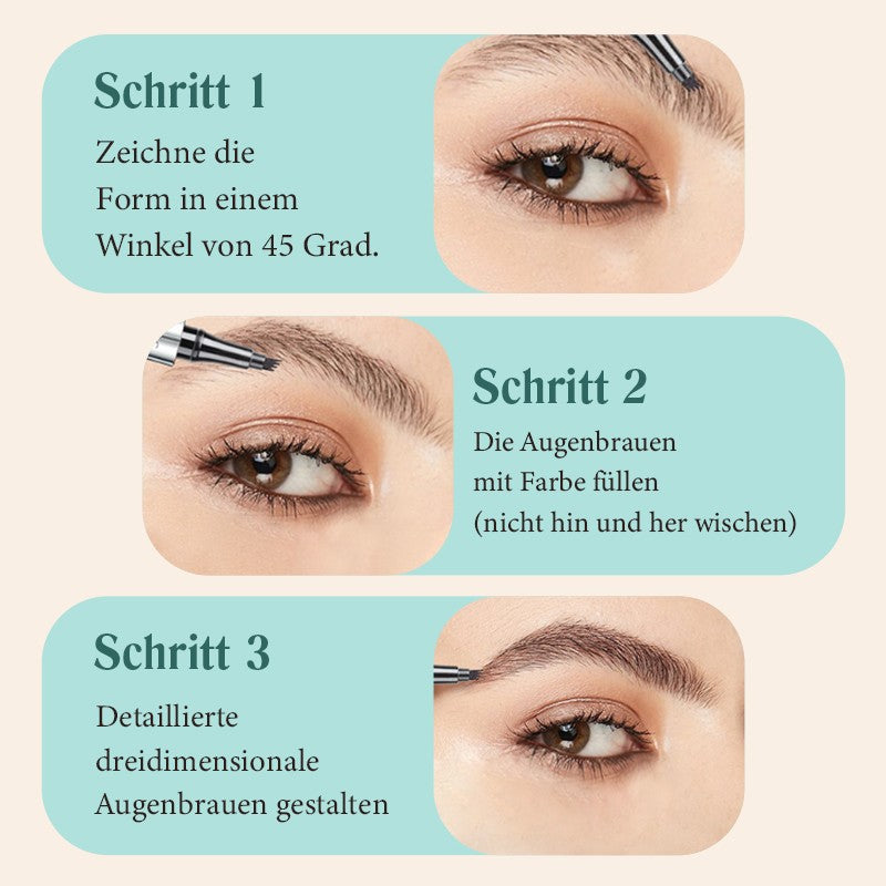 🔥Kaufen Sie 1, erhalten Sie 1 kostenlos🔥 -Wasserdichter 3D Augenbrauenstift mit 4 Gabelspitzen