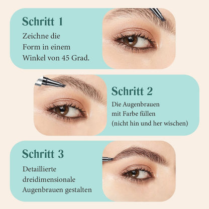 🔥Kaufen Sie 1, erhalten Sie 1 kostenlos🔥 -Wasserdichter 3D Augenbrauenstift mit 4 Gabelspitzen