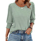 🌞Frühlingserwachen: 50% Rabatt!💝Elegante Business-Bluse mit 3/4-Arm & Smock-Bündchen – Bequem & Knitterfrei