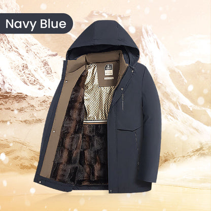 🧥 69% RABATT JETZT! ✨ Herren Wintermantel mit Abnehmbarer Kapuze - Hochleistungs-Daunenisolierung & Wasserdichtes Design für Arktische Temperaturen ❄️🛡️