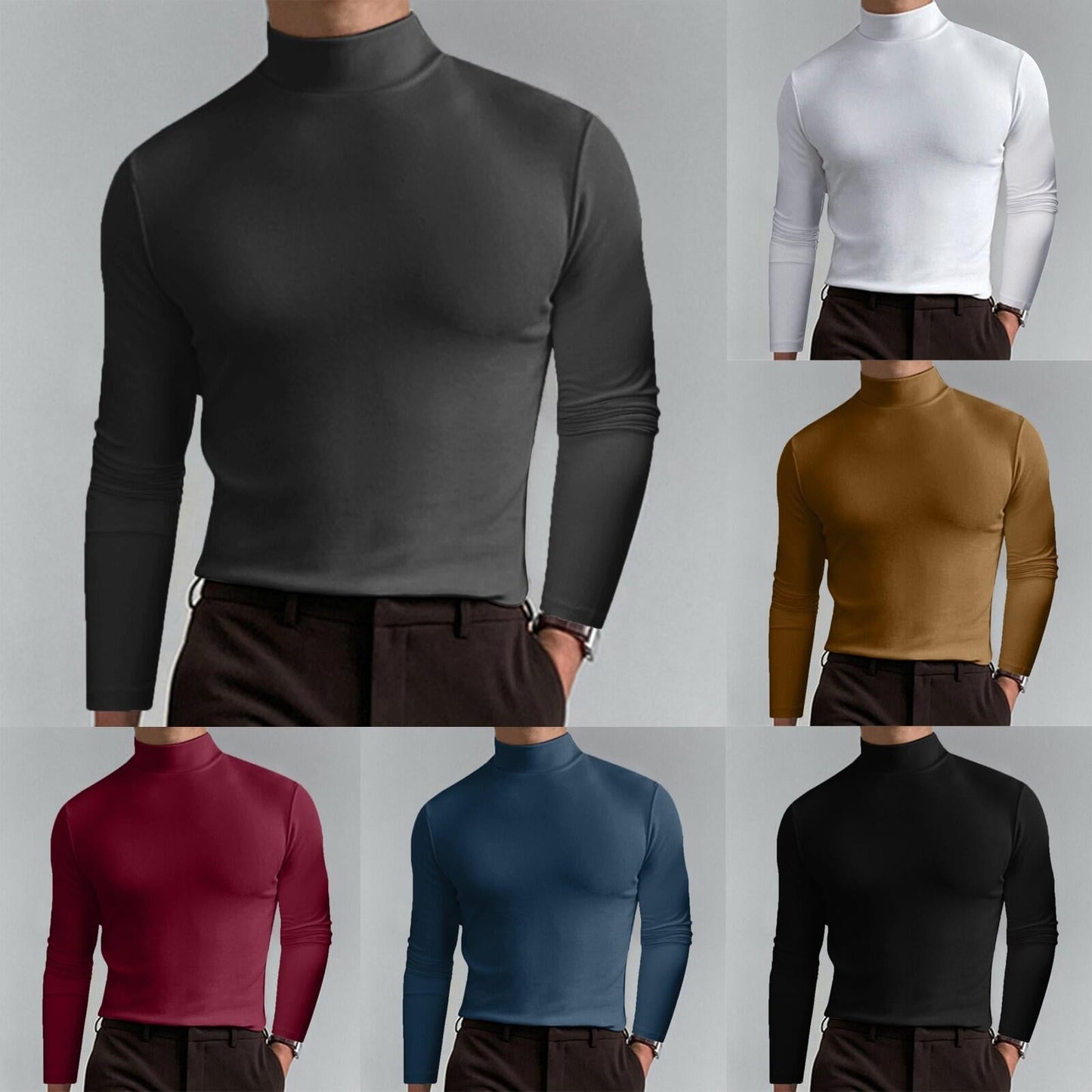 ⏳Begrenzte Zeit 50% Rabatt💥🎁【Geschenk-Empfehlung】Hochgeschlossenes Herren-T-Shirt mit langen Ärmeln und schmaler Passform