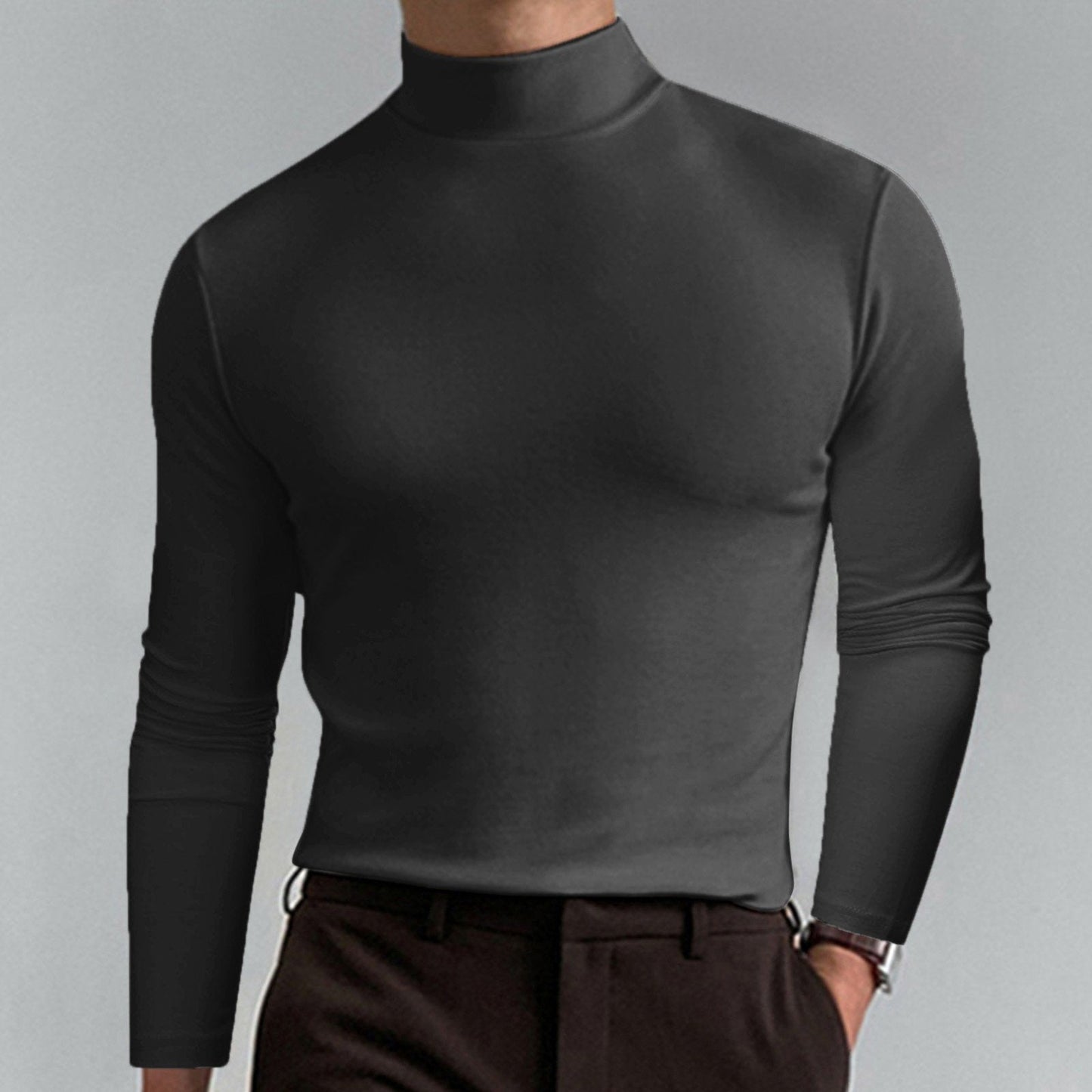 ⏳Begrenzte Zeit 50% Rabatt💥🎁【Geschenk-Empfehlung】Hochgeschlossenes Herren-T-Shirt mit langen Ärmeln und schmaler Passform