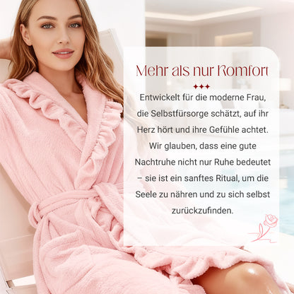 💘 Valentinstagsangebot: 50% Rabatt!🧖♀️ Luxuriös weicher Bademantel – ultraweicher Stoff, elegante Rüschen und Komfort für jeden Tag