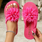 Damen-Flip-Flops mit Blumenmuster, leichte Sommerpantoffeln
