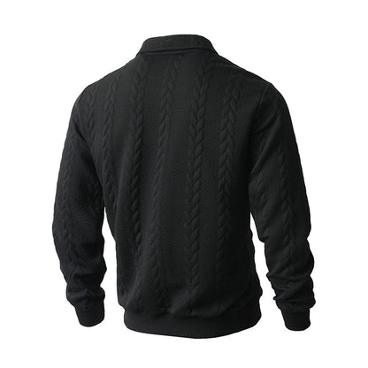 🎉 Neujahrsgeschenk – 50% RABATT!👕Klassischer Zopfmuster-Herrenpullover mit Halbreißverschluss: Reverskragen & Weiches Material – Zeitlos lässig für jeden Anlass!