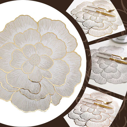 🎉 Neujahrsgeschenk – 50% RABATT!🌟 Goldfarbene 3D-Blatt-Gedeckunterlage – Luxuriöse Tischdekoration + Hitzebeständig + Wasserdicht: Perfekt für Feiern & den täglichen Gebrauch!