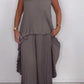 ✨🌸 50% Rabatt | Plisseeset – kurzärmliges, unregelmäßiges Midi-Top + Hose mit elastischer Taille & weitem Bein – streckt die Figur, macht schlank, elegant & vielseitig