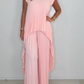 ✨🌸 50% Rabatt | Plisseeset – kurzärmliges, unregelmäßiges Midi-Top + Hose mit elastischer Taille & weitem Bein – streckt die Figur, macht schlank, elegant & vielseitig