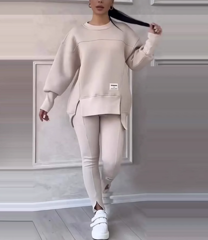 Lässiges Sweatshirt-Leggings-Set für Damen
