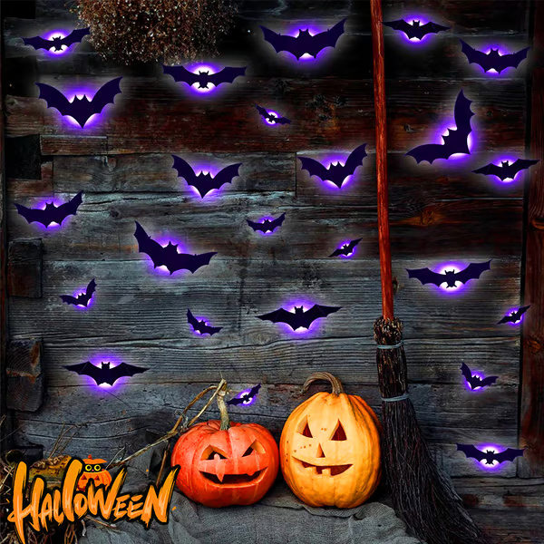 🦇Halloween 3D-beleuchtete Fledermäuse
