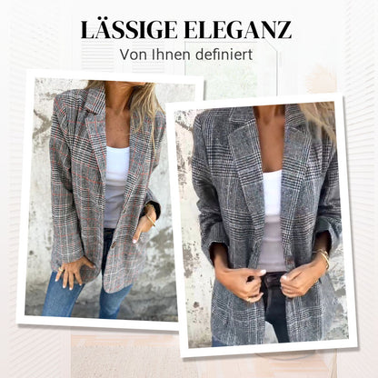 🥰Saisonangebot zum Super-Sonderpreis🥰Lässiger karierter Blazer mit Revers