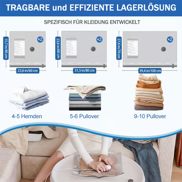 🌞Frühlingserwachen: 50% Rabatt!🧳12-teiliges elektrisches Vakuum-Packsystem mit USB – Spare 80 % Platz & reise leicht und entspannt!