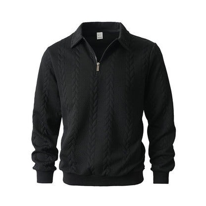 🎉 Neujahrsgeschenk – 50% RABATT!👕Klassischer Zopfmuster-Herrenpullover mit Halbreißverschluss: Reverskragen & Weiches Material – Zeitlos lässig für jeden Anlass!