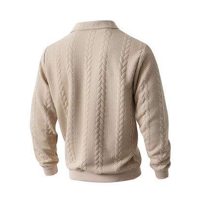 🎉 Neujahrsgeschenk – 50% RABATT!👕Klassischer Zopfmuster-Herrenpullover mit Halbreißverschluss: Reverskragen & Weiches Material – Zeitlos lässig für jeden Anlass!