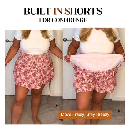 🌞Frühlingserwachen: 50% Rabatt!💕"Bauch-Weg" Sommer-Skort: Luftiger Etagenrock mit integrierter Sicherheitshose