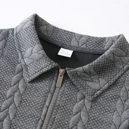 🎉 Neujahrsgeschenk – 50% RABATT!👕Klassischer Zopfmuster-Herrenpullover mit Halbreißverschluss: Reverskragen & Weiches Material – Zeitlos lässig für jeden Anlass!