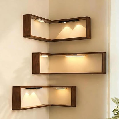 🌞Frühlingserwachen: 50% Rabatt!🪵Schwebendes Würfelregal 3-teilig – Wandregal aus Holz in Nussbaum – Ideal für Ecken, Dekoration, Pflanzen & Bücher