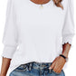 🌞Frühlingserwachen: 50% Rabatt!💝Elegante Business-Bluse mit 3/4-Arm & Smock-Bündchen – Bequem & Knitterfrei