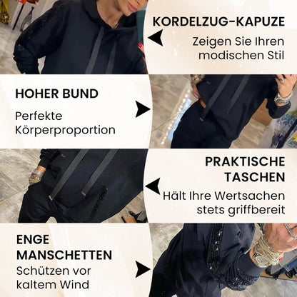 ✨Herbst-Neuankünfte Begrenzte Zeit 50% Rabatt✨Damen Kapuzenoberteile mit Kordelzug ＆ Hosen 2-Teiliges Set