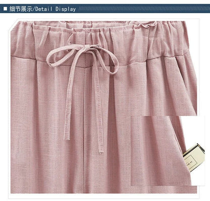Plus Größe Solid Farbe Elastische Taille Lose Cropped Shorts
