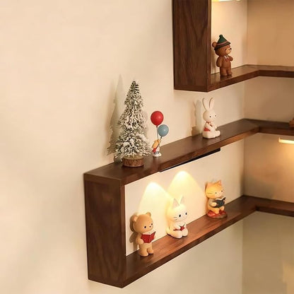 🌞Frühlingserwachen: 50% Rabatt!🪵Schwebendes Würfelregal 3-teilig – Wandregal aus Holz in Nussbaum – Ideal für Ecken, Dekoration, Pflanzen & Bücher