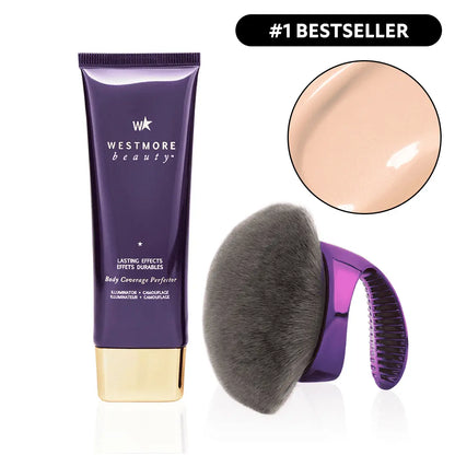 🌞Frühlingserwachen: 50% Rabatt!✨Body Coverage Perfector + Extra großer Pufferpinsel | 12h wasserfest | Kaschiert Tattoos/Narben | Perfekt für Fotos!