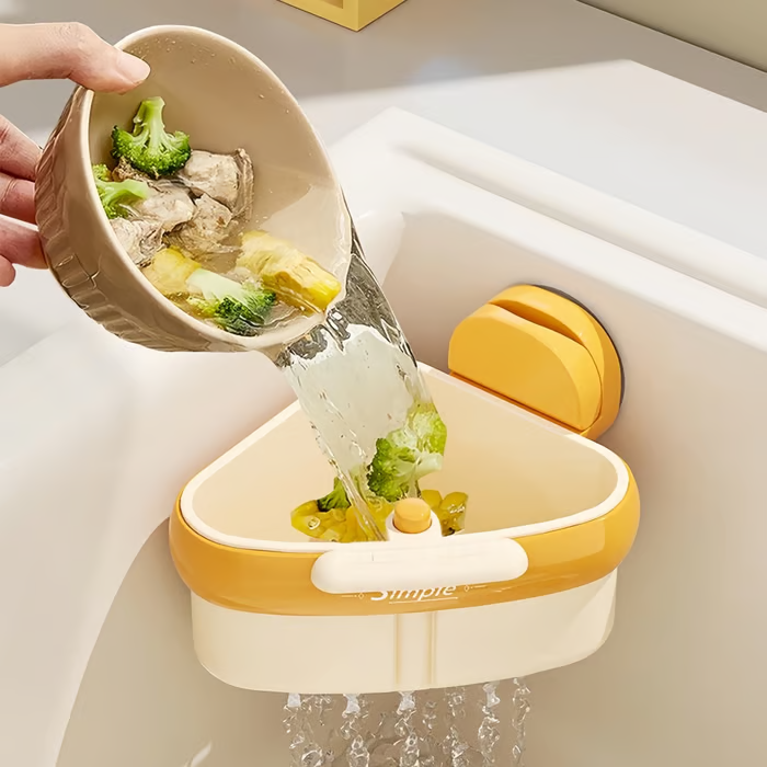 Eckregal für Spülbecken mit Saugnapf