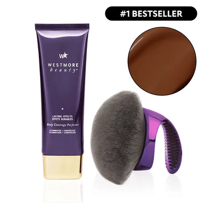 🌞Frühlingserwachen: 50% Rabatt!✨Body Coverage Perfector + Extra großer Pufferpinsel | 12h wasserfest | Kaschiert Tattoos/Narben | Perfekt für Fotos!