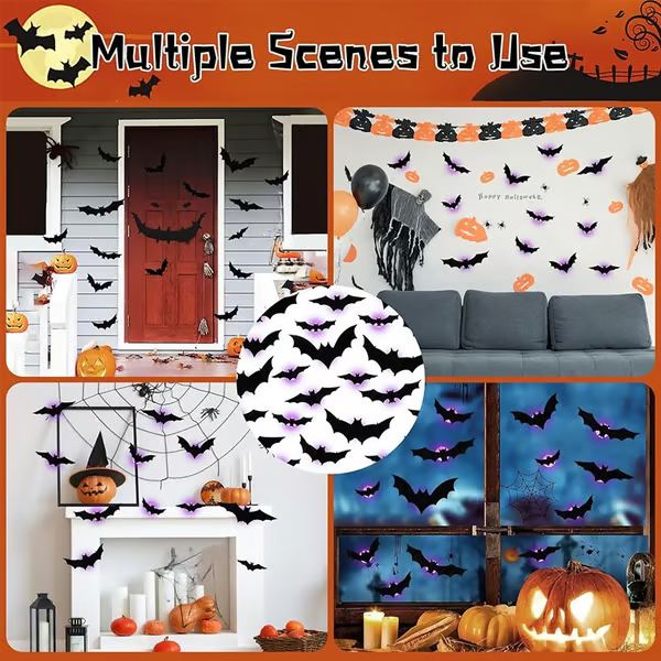 🦇Halloween 3D-beleuchtete Fledermäuse