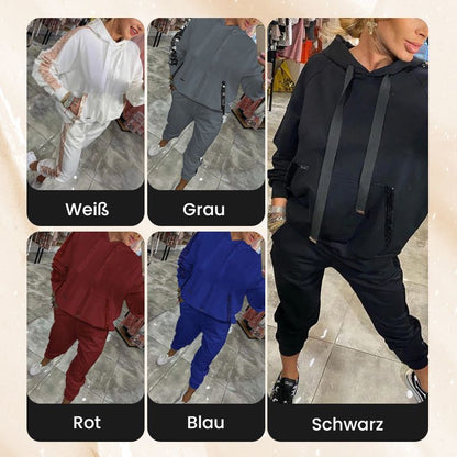 ✨Herbst-Neuankünfte Begrenzte Zeit 50% Rabatt✨Damen Kapuzenoberteile mit Kordelzug ＆ Hosen 2-Teiliges Set