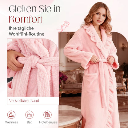 💘 Valentinstagsangebot: 50% Rabatt!🧖♀️ Luxuriös weicher Bademantel – ultraweicher Stoff, elegante Rüschen und Komfort für jeden Tag