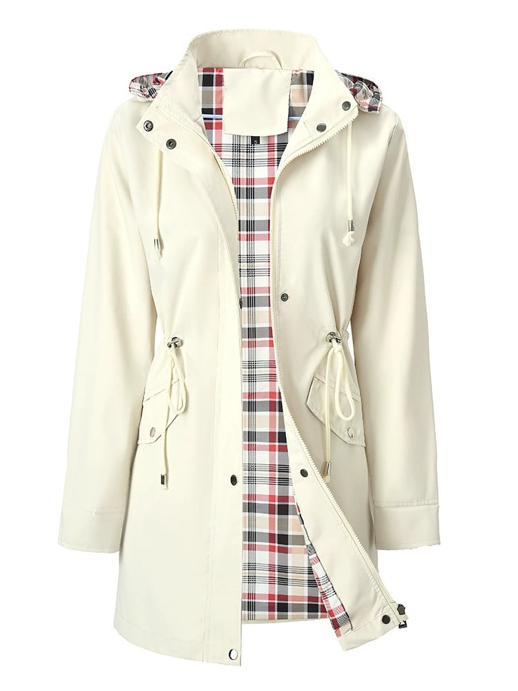 🧥LETZTER TAG 50 % RABATT🌧️💧Ultimative karierte wasserdichte Jacke für Damen🍃