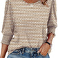 🌞Frühlingserwachen: 50% Rabatt!💝Elegante Business-Bluse mit 3/4-Arm & Smock-Bündchen – Bequem & Knitterfrei