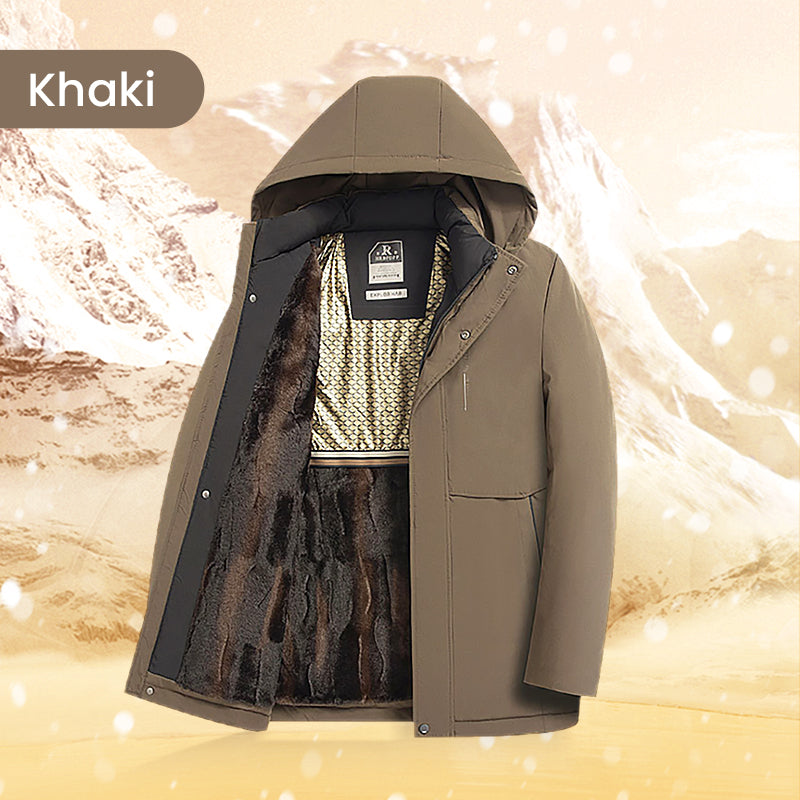 🧥 69% RABATT JETZT! ✨ Herren Wintermantel mit Abnehmbarer Kapuze - Hochleistungs-Daunenisolierung & Wasserdichtes Design für Arktische Temperaturen ❄️🛡️