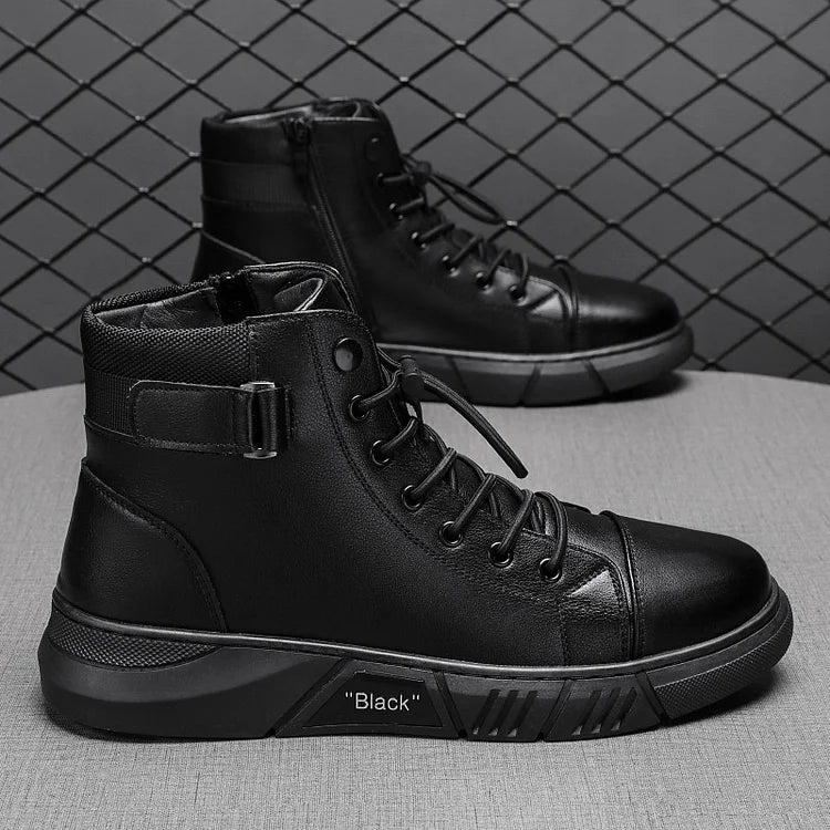 Herren lässige vielseitige echte Lederstiefel