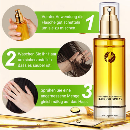 🎉 Neujahrsgeschenk – 50% RABATT!✨Intensive Nährendes Haaröl-Spray: 6S-Sofortglanz + 24h-Hydration – Reduziert Spliss & Frizz!