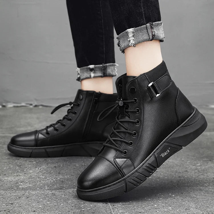Herren lässige vielseitige echte Lederstiefel