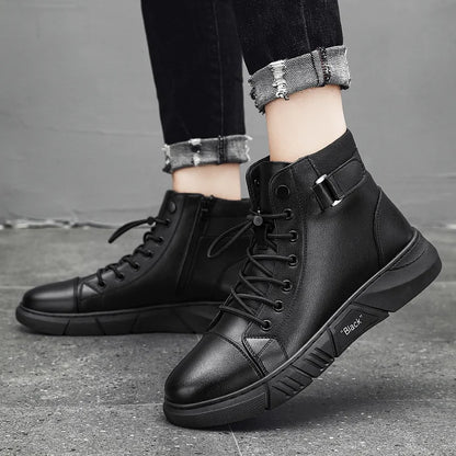 Herren lässige vielseitige echte Lederstiefel