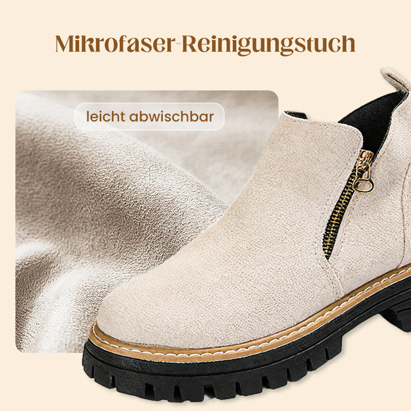 Damen-Stiefeletten mit runder Spitze und seitlichem Reißverschluss