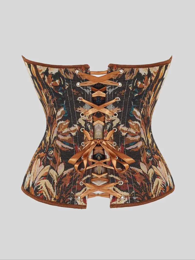 🌞Frühlingserwachen: 50% Rabatt!💎Vintage-Korsett "Royal Muse" – Elegante Taillenformung im floralen Ölgemälde-Stil