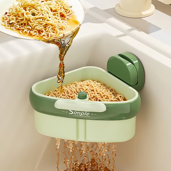 Eckregal für Spülbecken mit Saugnapf