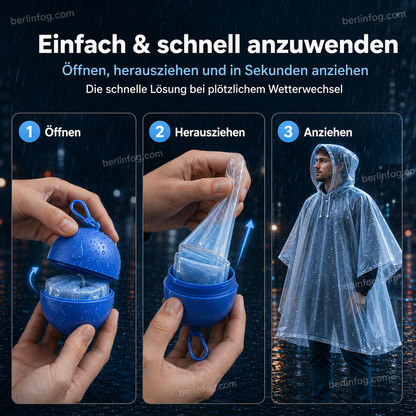 🥳HEISSER SALE 2026🥳💞50.000+ VERKAUFT!👵❤️  Einweg-Regenjacke in Mini-Kugelform (1 kaufen, 1 gratis)