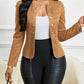🌞Frühlingserwachen: 50% Rabatt!✨Damen Kragenlose Kunstwildleder-Jacke – Kurze Silhouette, Samtige Textur