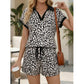 Schickes Damen-Set mit Leopardenmuster: Oberteil und Shorts