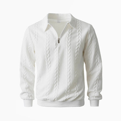 🎉 Neujahrsgeschenk – 50% RABATT!👕Klassischer Zopfmuster-Herrenpullover mit Halbreißverschluss: Reverskragen & Weiches Material – Zeitlos lässig für jeden Anlass!