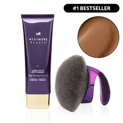 🌞Frühlingserwachen: 50% Rabatt!✨Body Coverage Perfector + Extra großer Pufferpinsel | 12h wasserfest | Kaschiert Tattoos/Narben | Perfekt für Fotos!