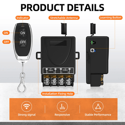 💥Wireless Remote Control Switch & Receiver Kit, No Wiring